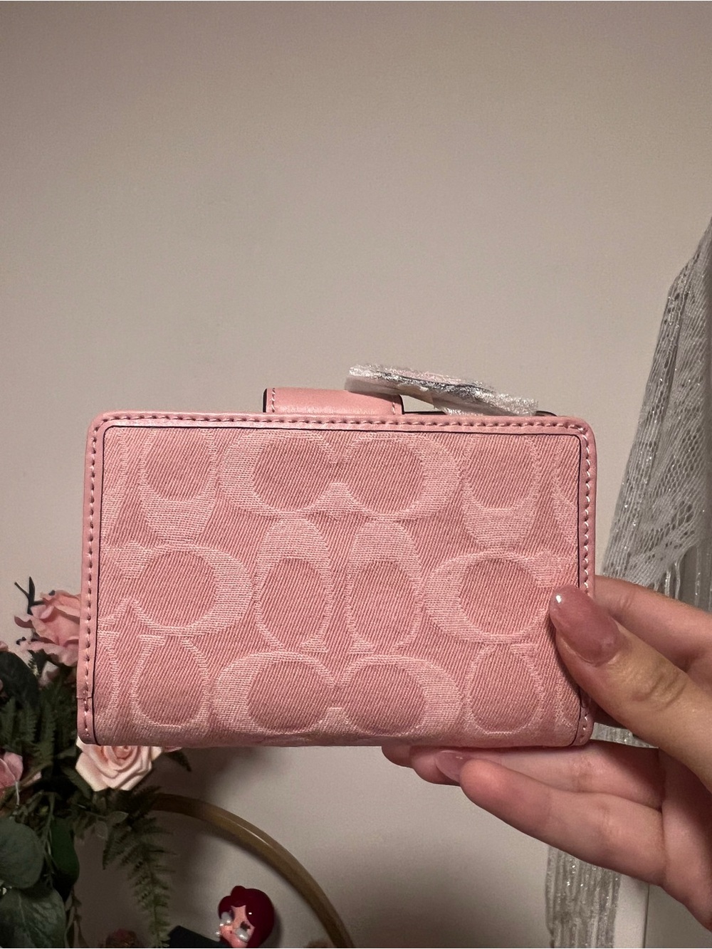 Coach Pink Denim Signature Snap Wallet NEW - Picture 2 of 2